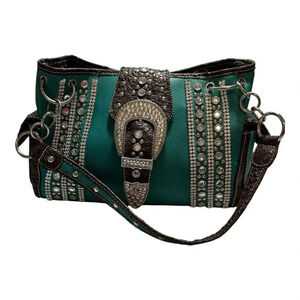 Ladies Western Bling Concealed Carry Turquoise Green Purse